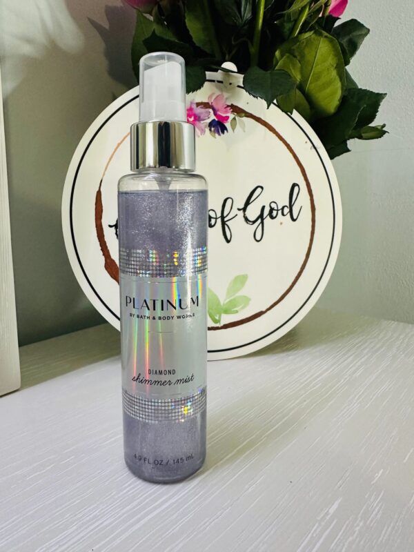 Platinum body mist on table
