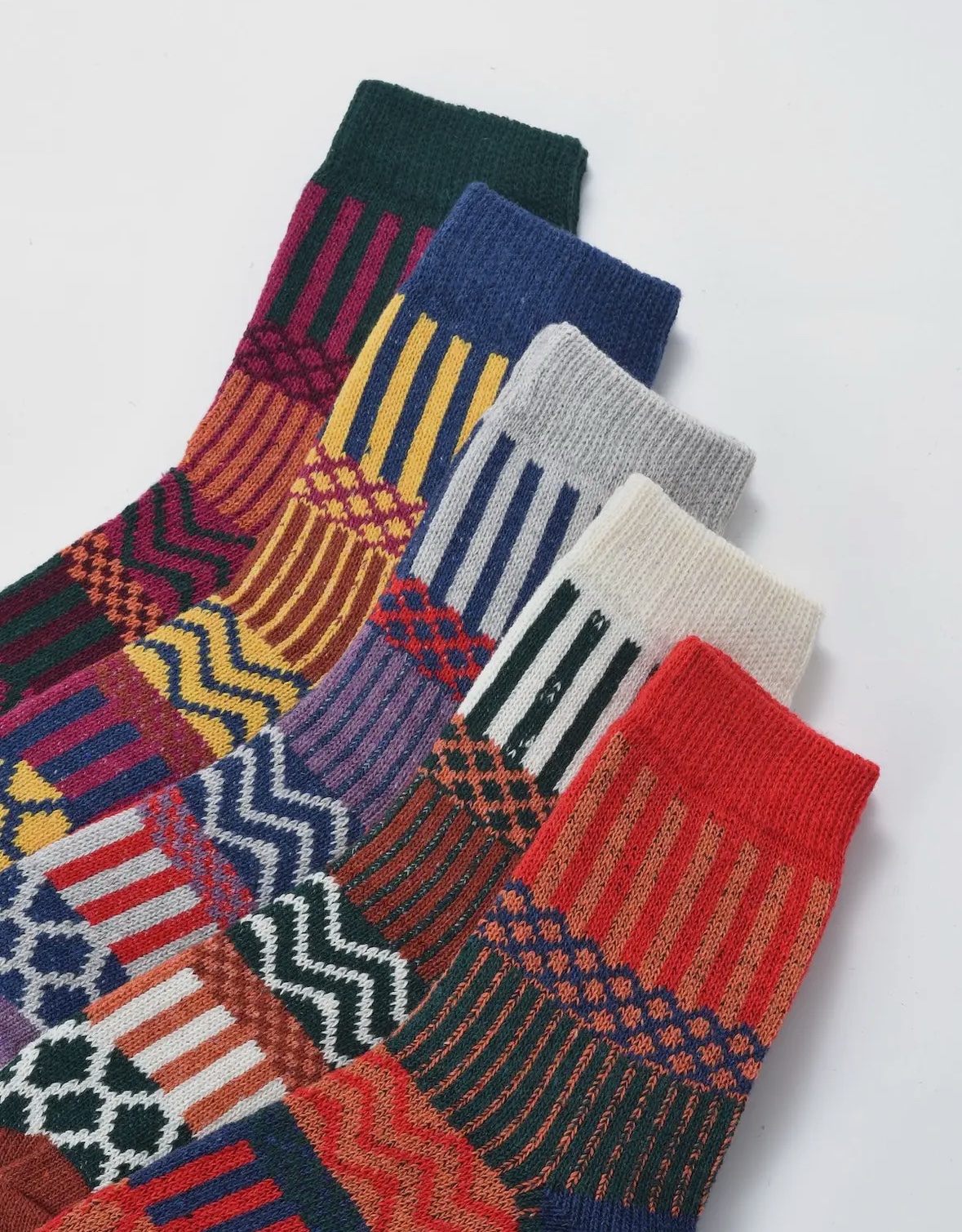 Rufia - 5 Pairs Bohemian Wool-Blend Socks Set - Image 6