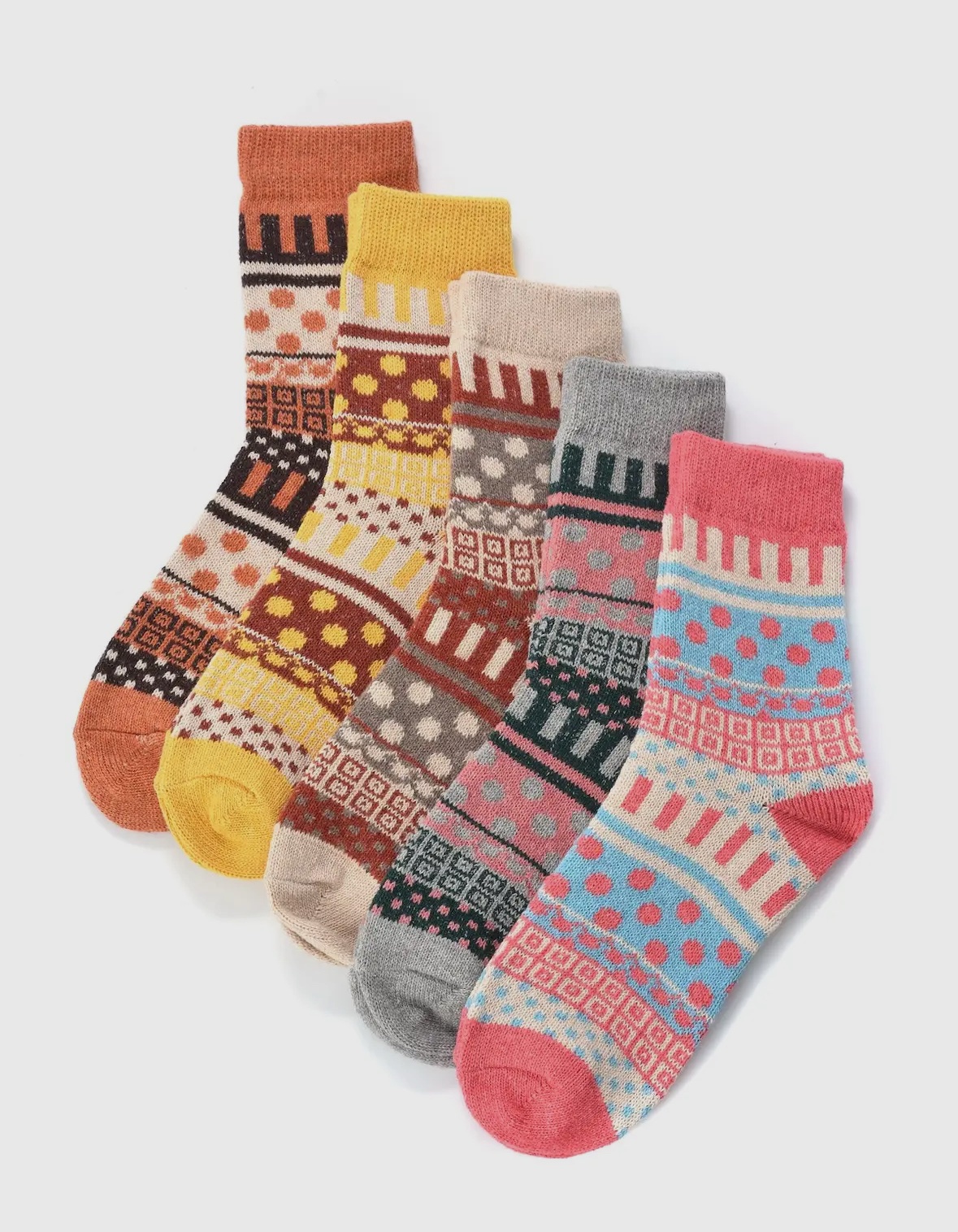 Rufia - 5 Pairs Bohemian Wool-Blend Socks Set - Image 9