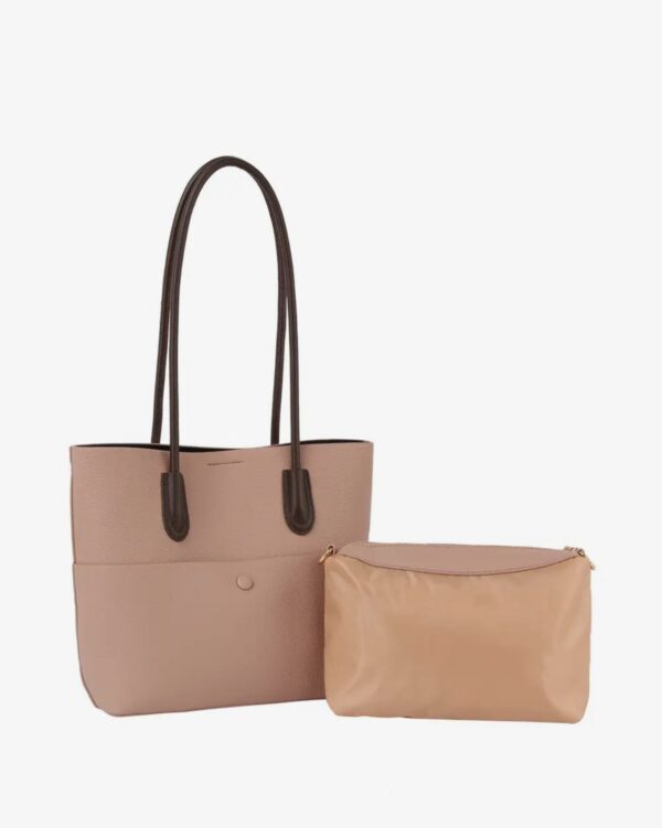 2 in 1 Button Detailed FrontPocket Tote