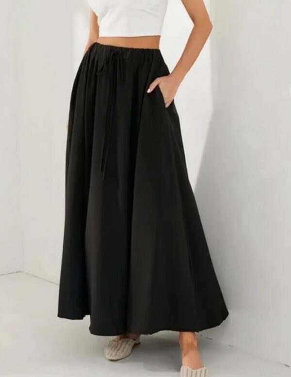 Lace Up Printed Pocket Skirt