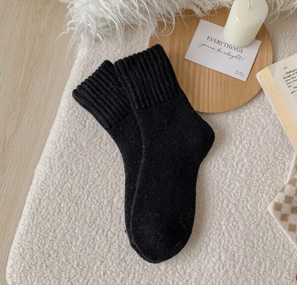 Brown Thick Crew Socks Women Winter Warm Cozy