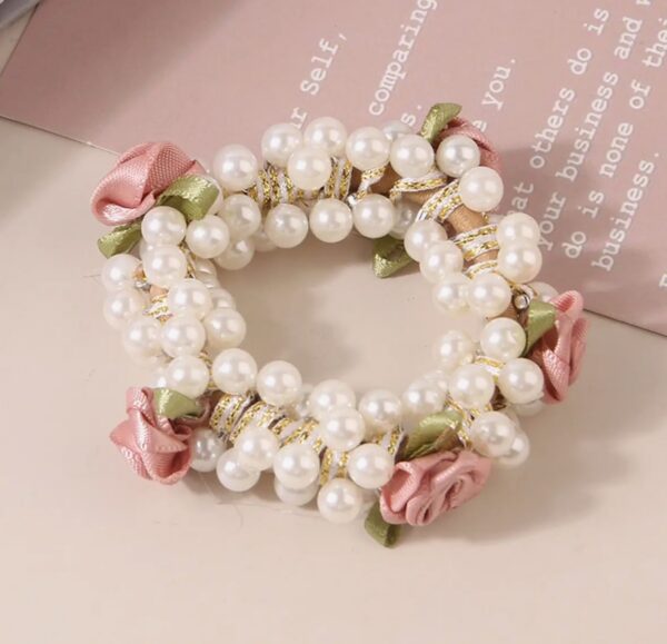 Rose pearl hair ties scrunchies stretch hair rope