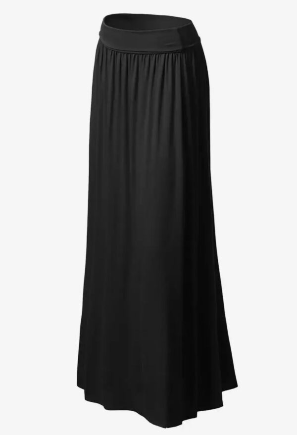 High Waist Pleated Elastic Maxi Skirt Women
