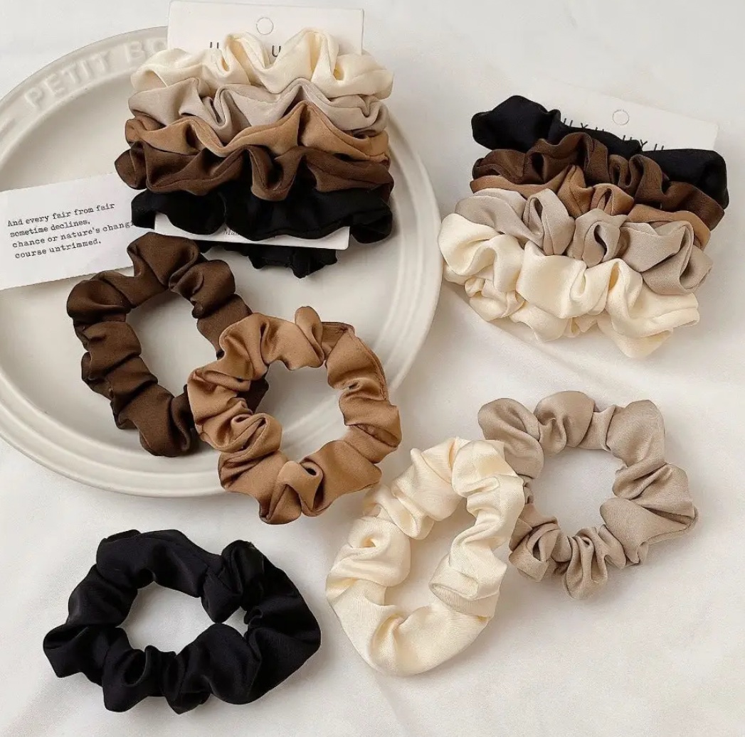 5PCS Satin Hair Scrunchies Set