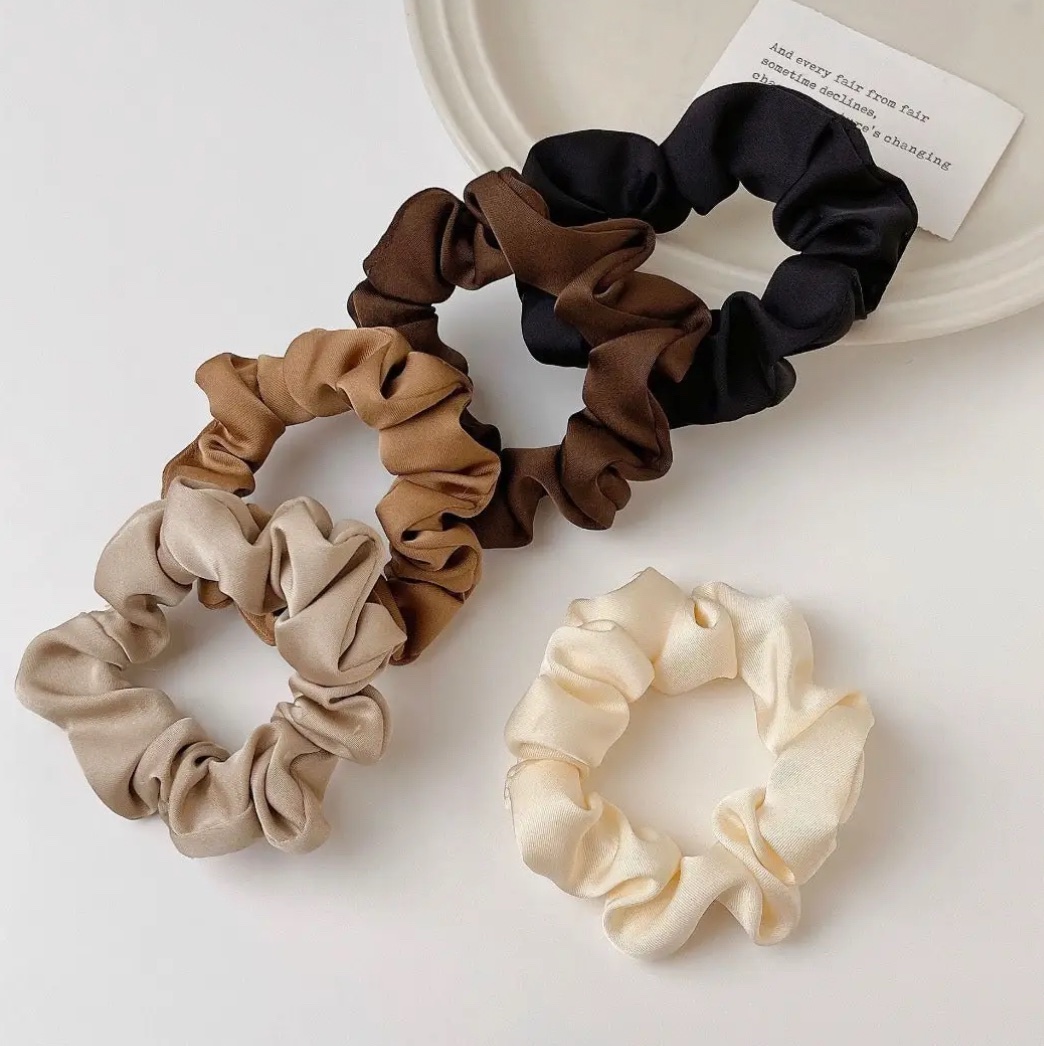 5PCS Satin Hair Scrunchies Set - Image 2