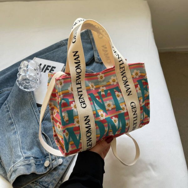 Casual printed letter canvas bag