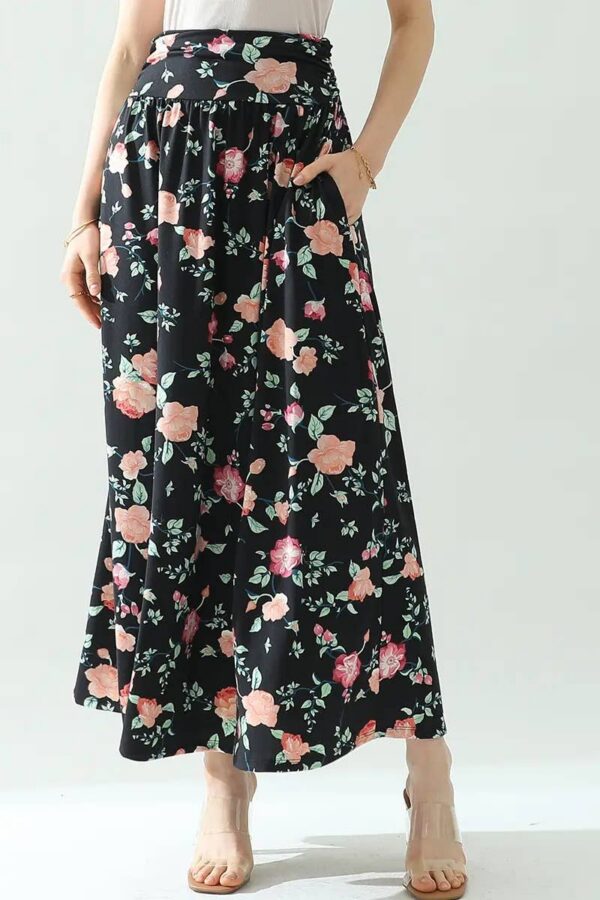 Women’s High-Waist Drawstring A-Line Maxi