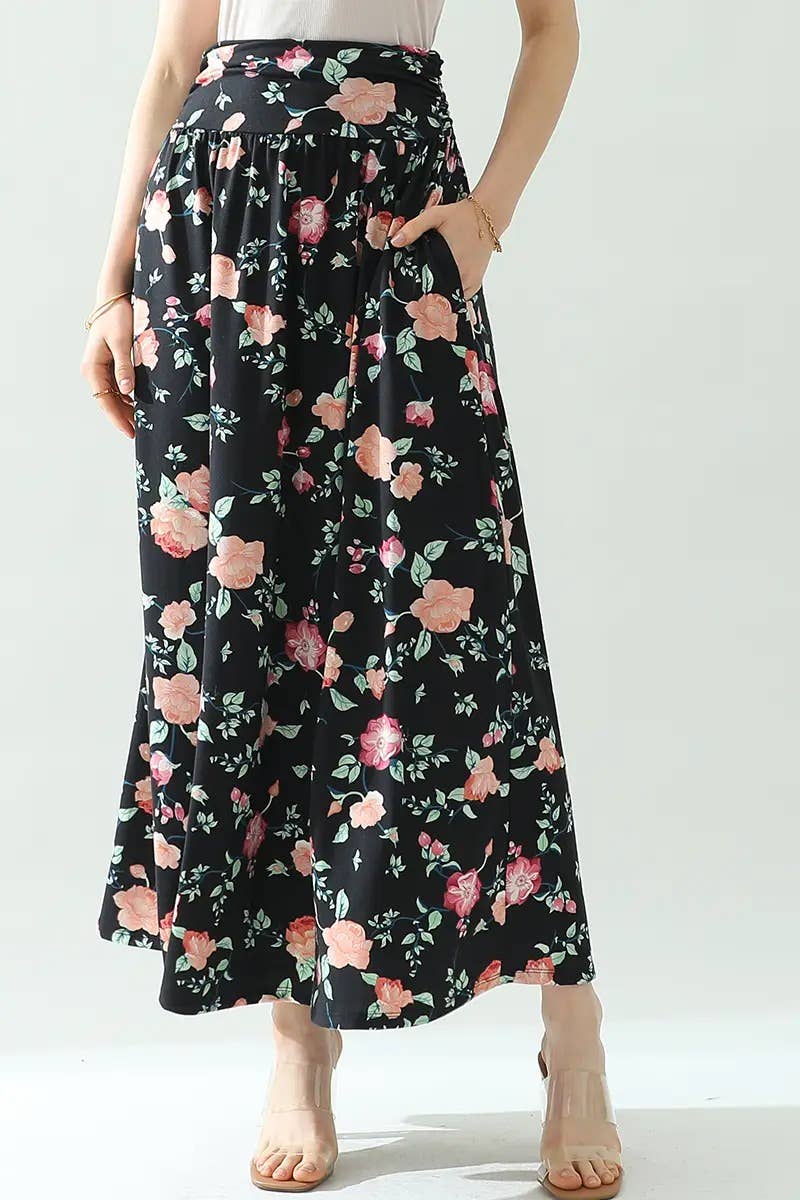 Women’s High-Waist Drawstring A-Line Maxi