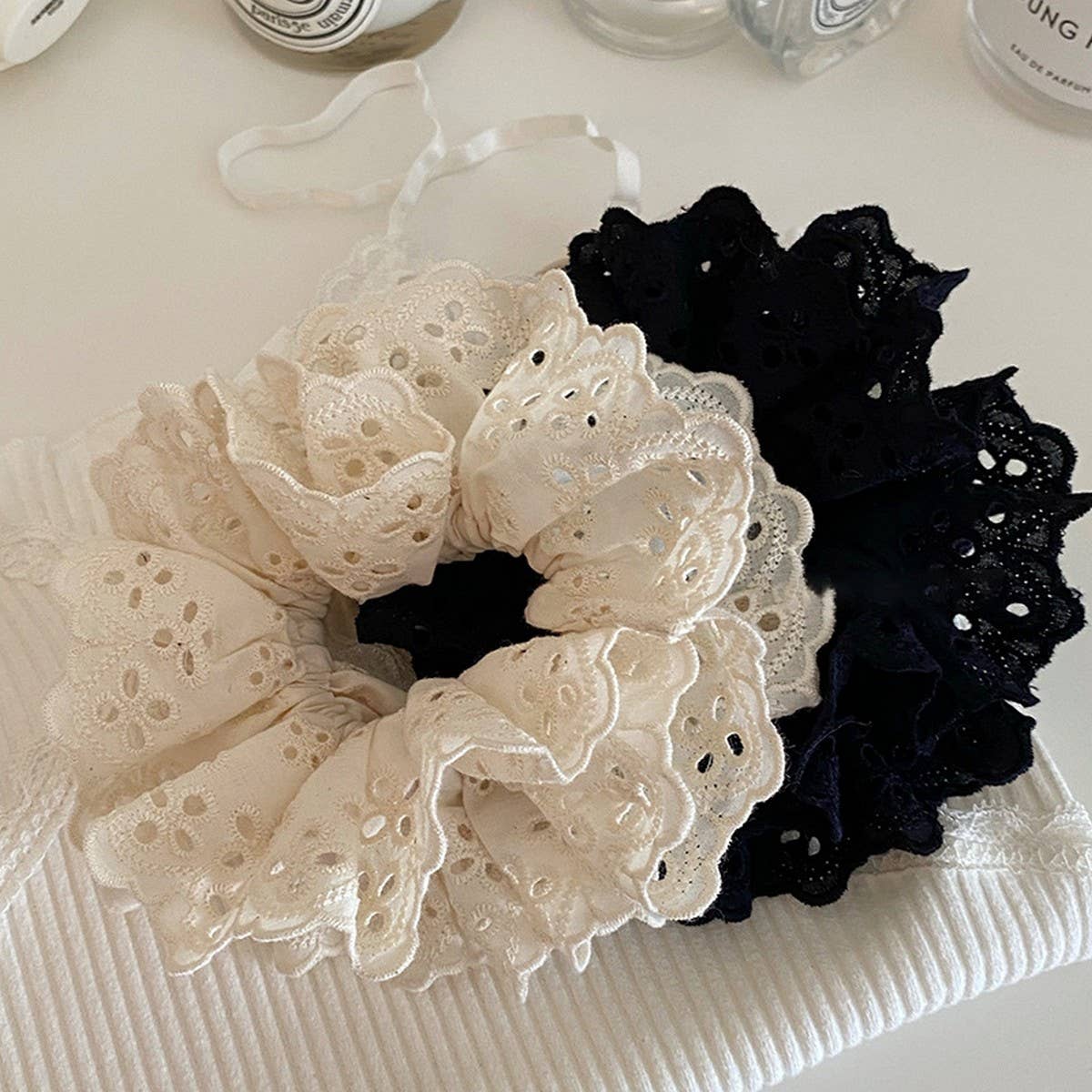 Big lace hollow hair tie scrunchies