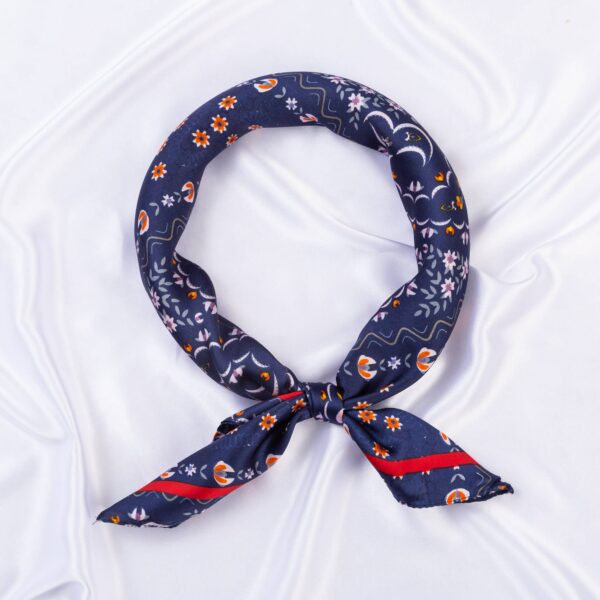 Flower silky bandana neck scarf