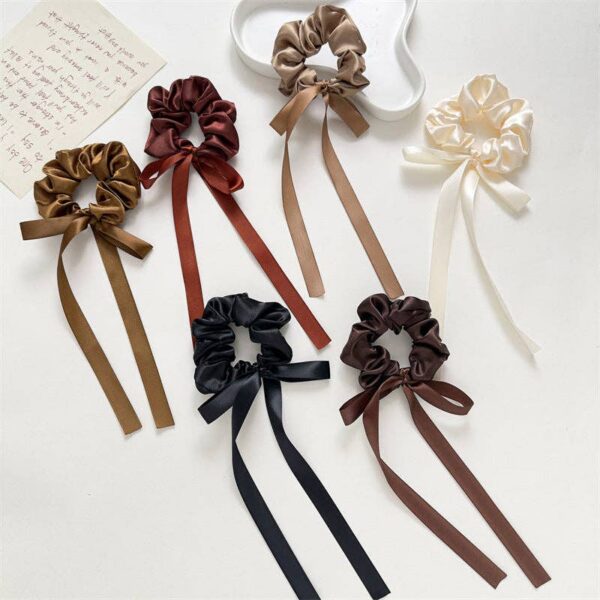 Ribbon Bow Scrunchie in Satin