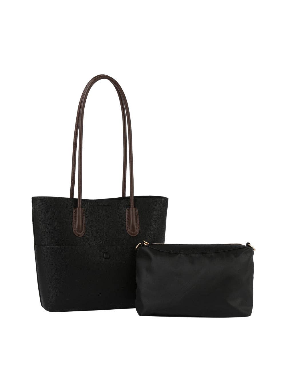 2 in 1 Button Detailed Front Pocket Tote