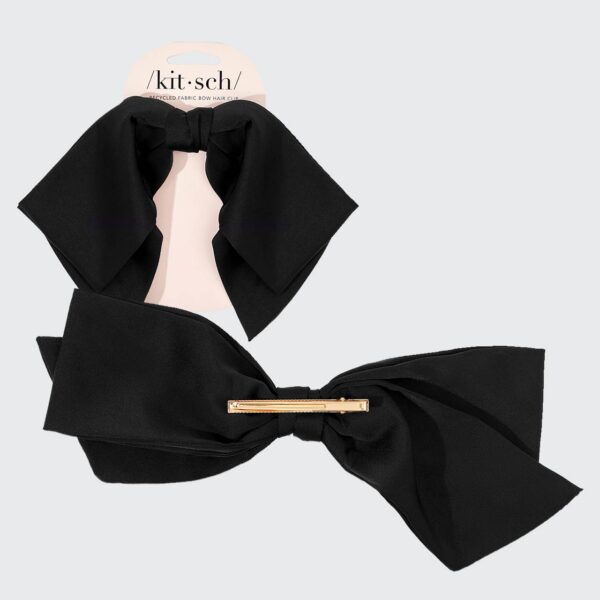 KITSCH - Recycled Fabric Bow Hair Clip 1pc- Black