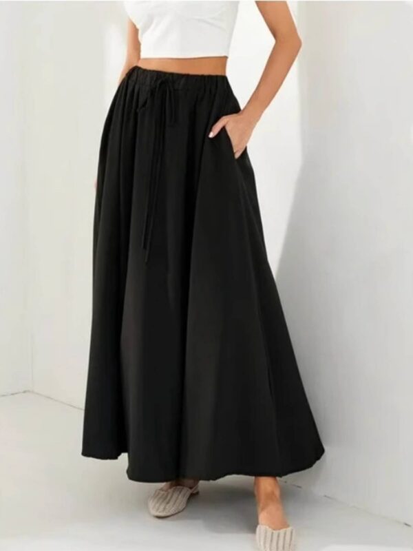 Lace Up Printed Pocket Skirt