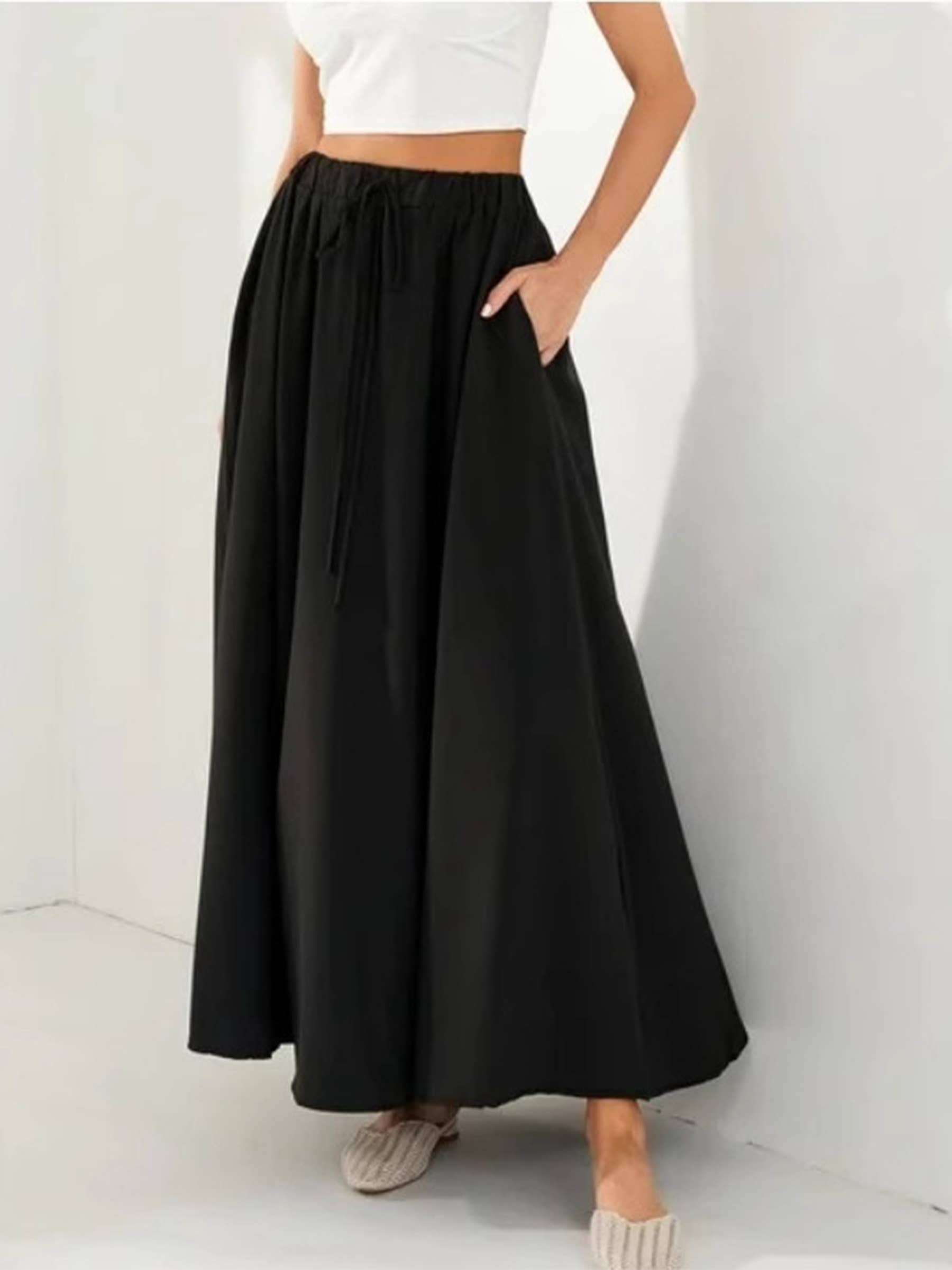 Lace Up Printed Pocket Skirt