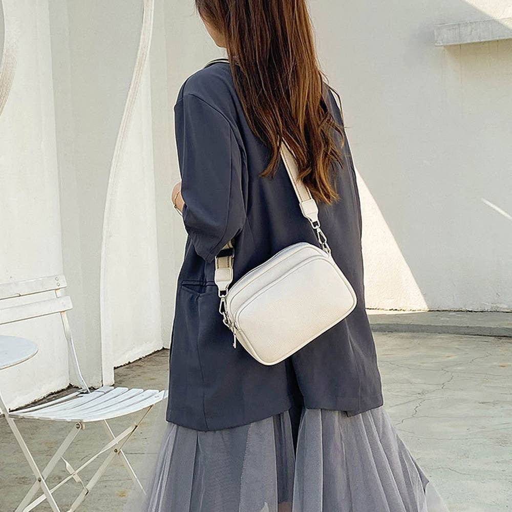 Solid Color Single Shoulder Zipper Bag