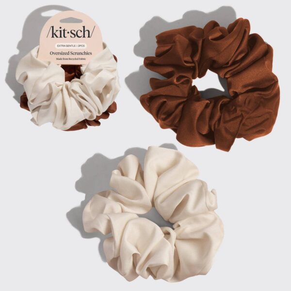 KITSCH - Cream & Camel Oversized Scrunchies