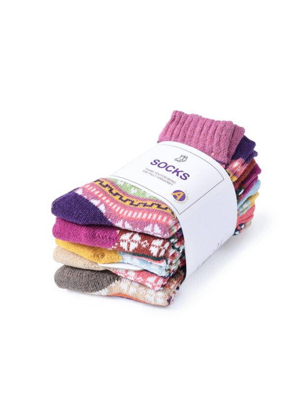Rufia - 5 Pairs Bohemian Wool-Blend Socks Set